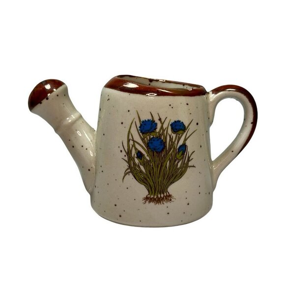 Takahashi Watering Can Planter Japan San Francisco Floral Speckled Stoneware 3.5 - Picture 4 of 16